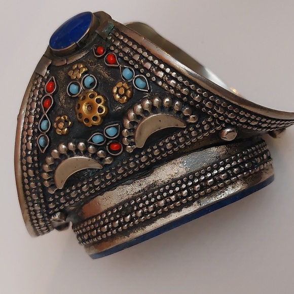 Statement Piece Lapis Lazuli Cuff Bracelet - Picture 7 of 12
